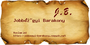Jobbágyi Barakony névjegykártya